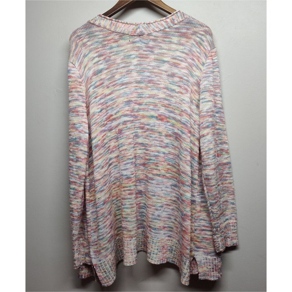 United States Sweaters Cardigan Women 1X Red Blue Knit Open Spring Casual - Picture 5 of 8
